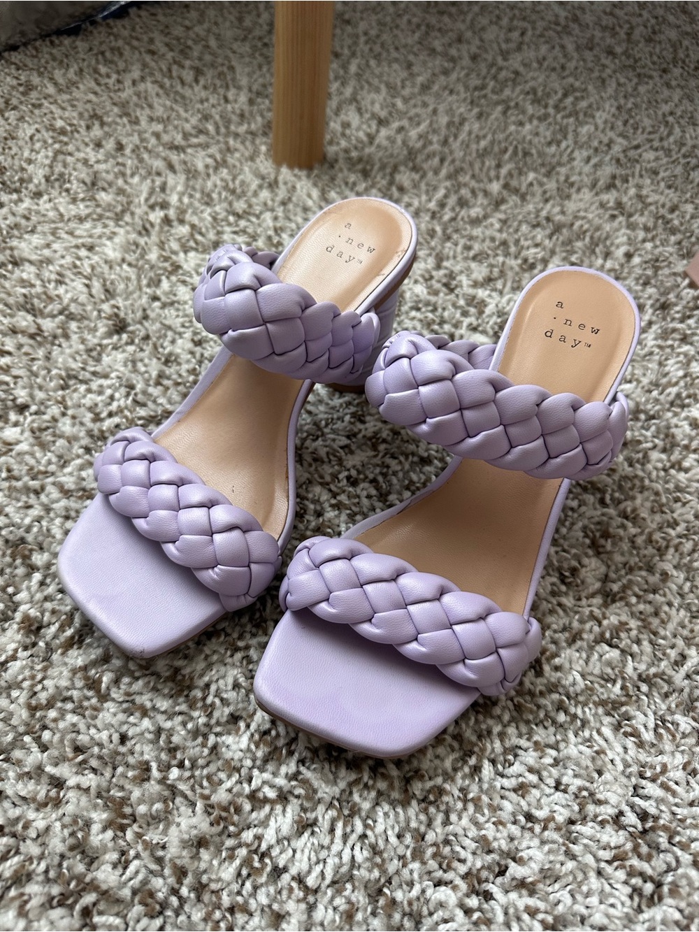 a new day Braided Lilac Double-Strap Slide Heels